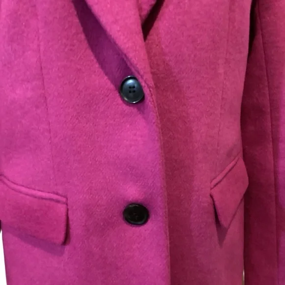 Loft Wool Blend Tailored Coat in Rich Pink Berry Size SP Petite - Picture 10 of 14